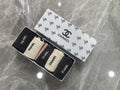 Chanel contrast vertical lettering crew socks - view 1