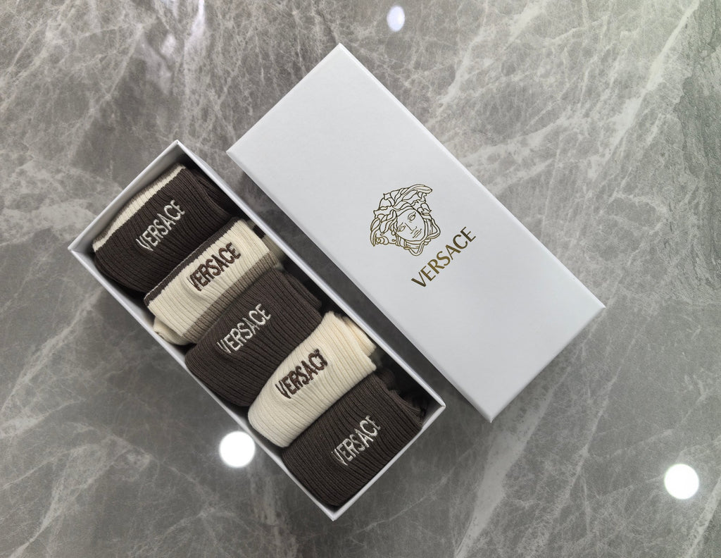 Versace neutral wordmark mix crew socks - view 1