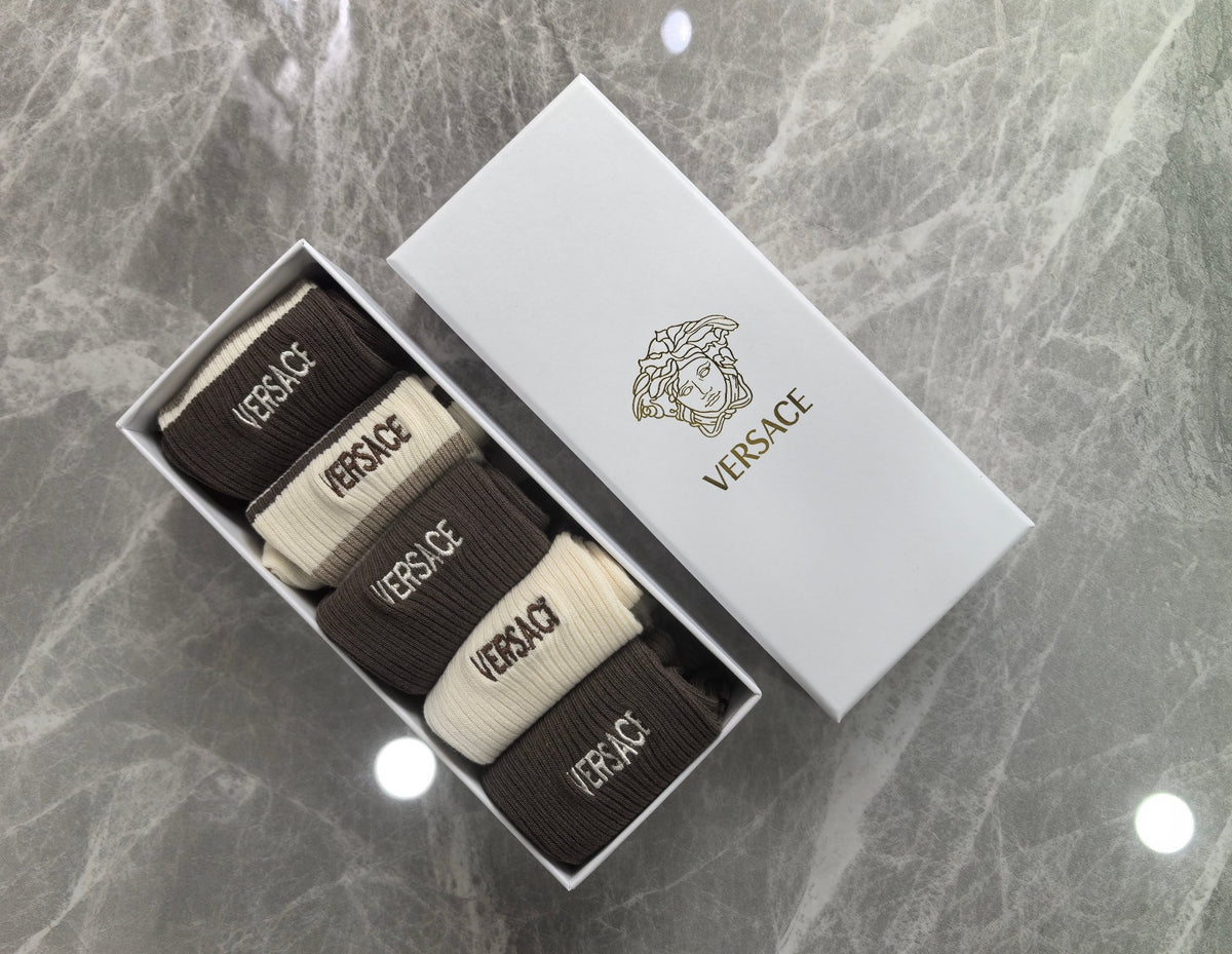 Versace neutral wordmark mix crew socks - view 1