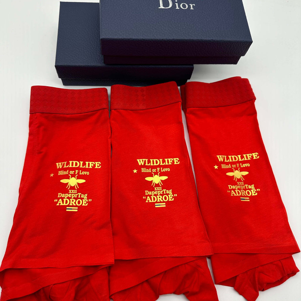 Dior gold bee text motif boxer briefs - view 5