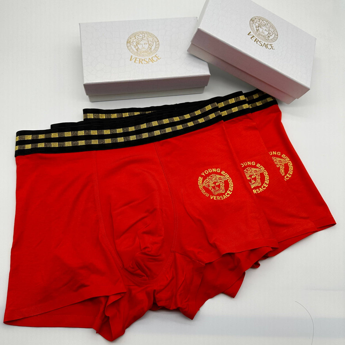 Versace gold stripe waist boxer briefs - view 1