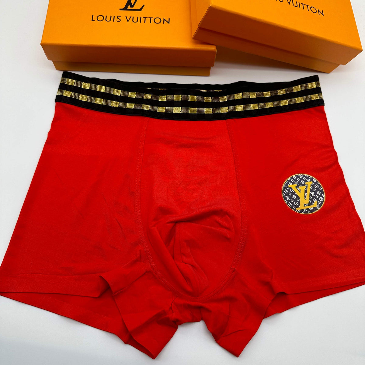 Louis Vuitton red medallion logo trunks, image 4