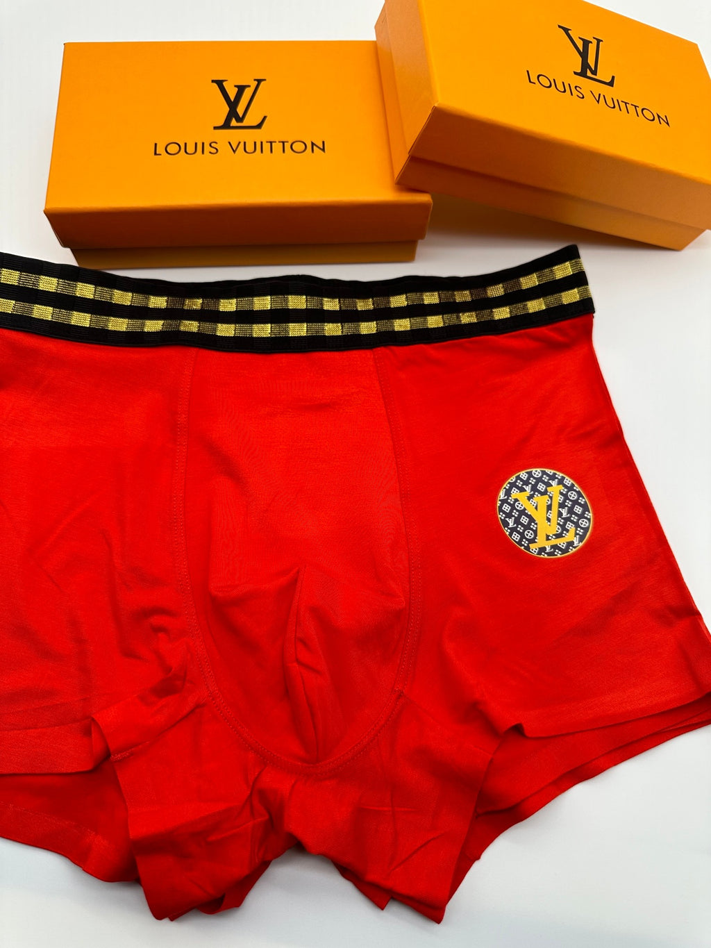 Louis Vuitton red medallion logo trunks, image 3