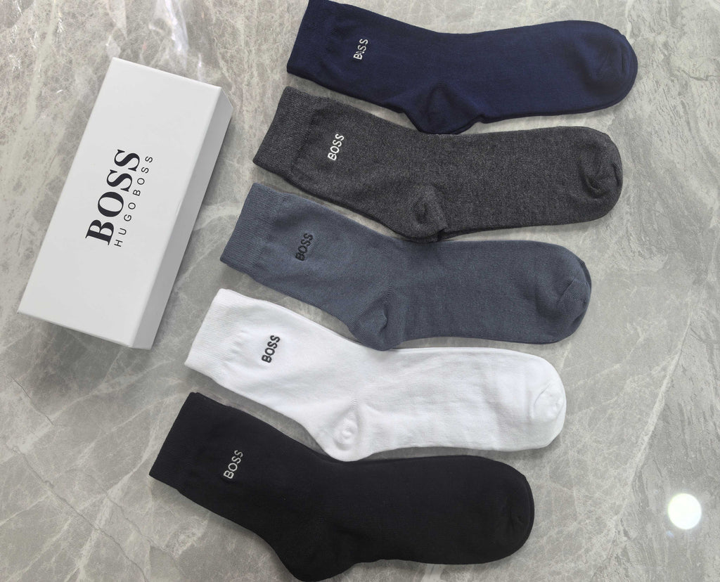 BOSS Boxed Wordmark Socks with Logo Detail - 5-Pair Box - image 4