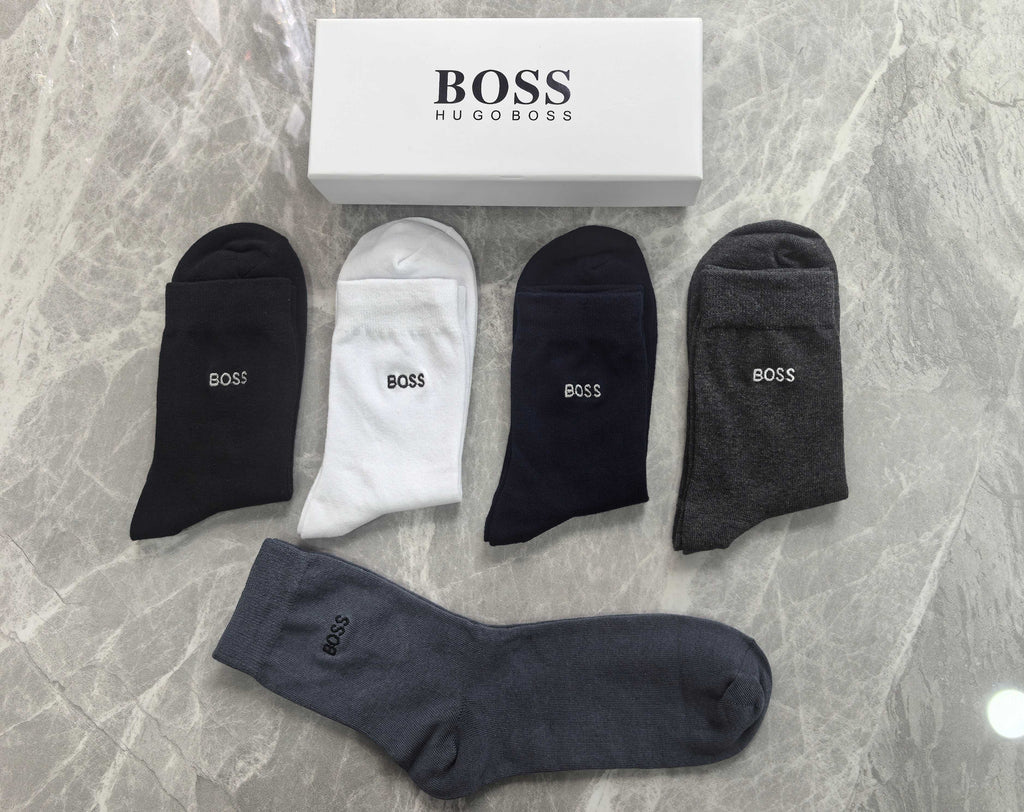 BOSS Boxed Wordmark Socks with Logo Detail - 5-Pair Box - image 2