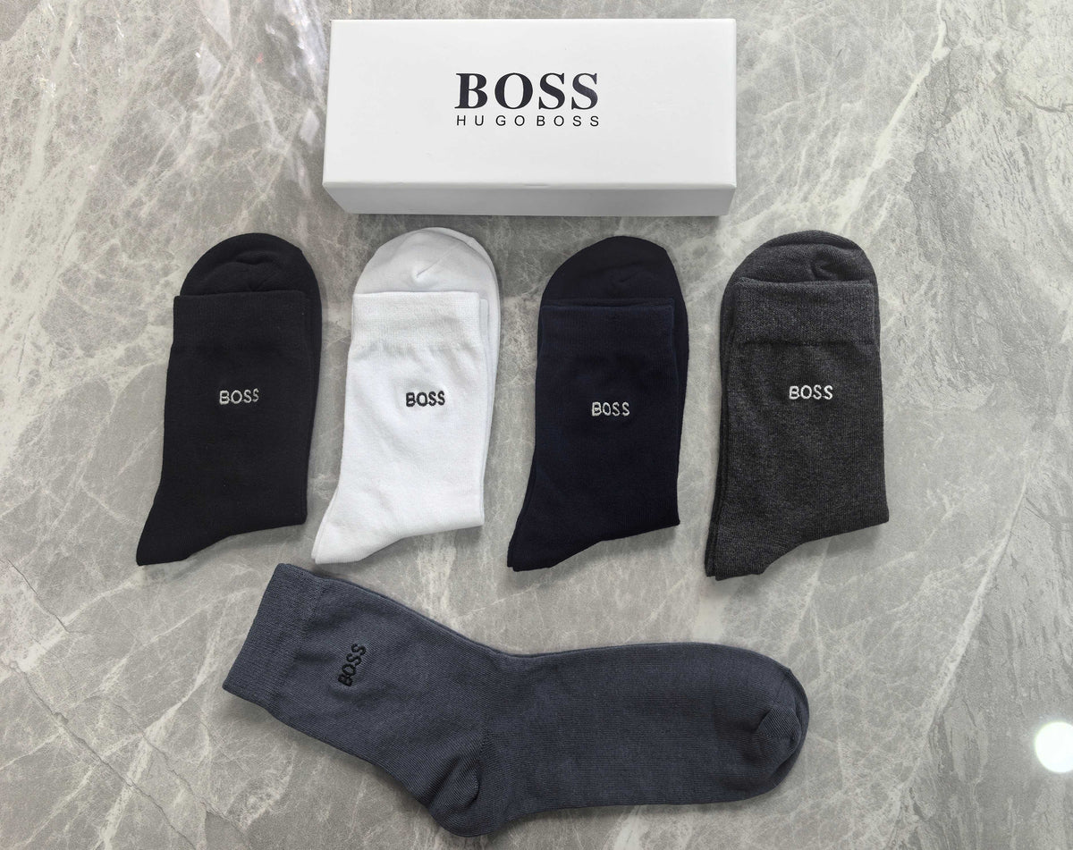 BOSS Boxed Wordmark Socks with Logo Detail - 5-Pair Box - image 2