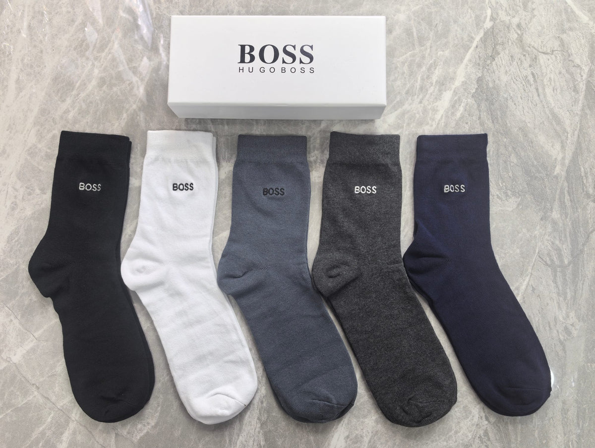 BOSS Boxed Wordmark Socks with Logo Detail - 5-Pair Box - image 6