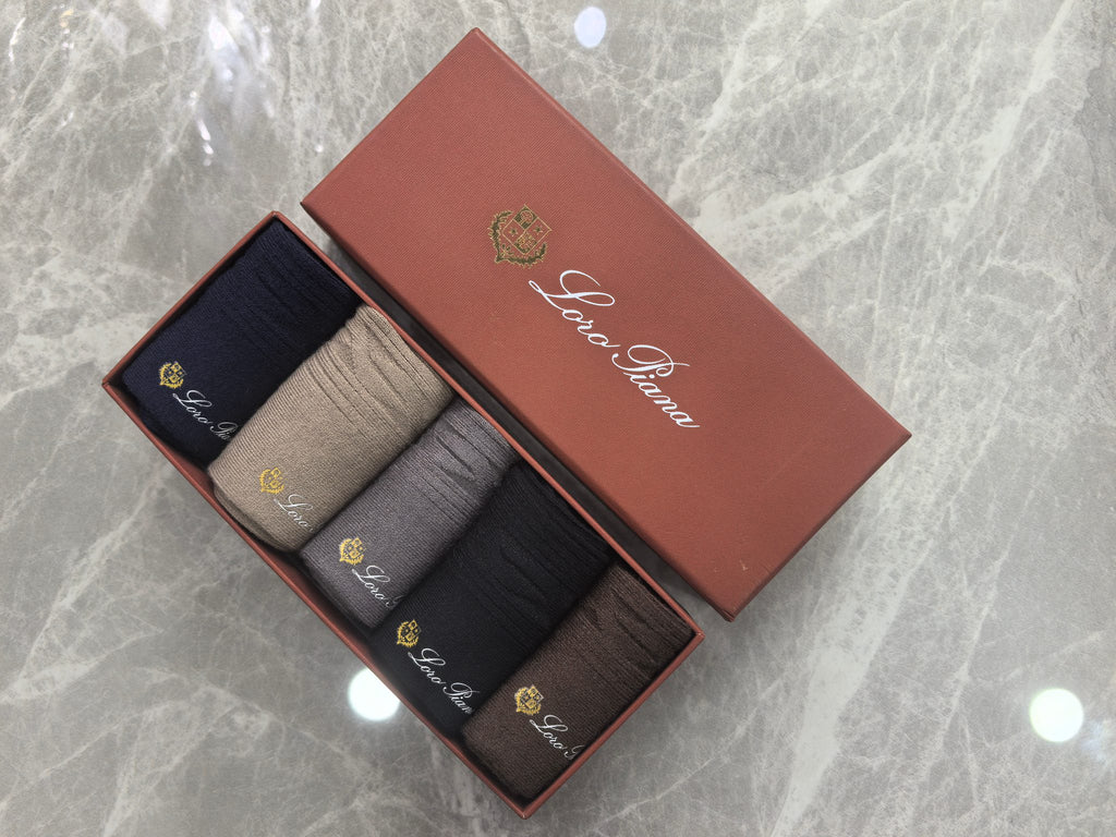 Loro Piana Crest Ribbed Crew Socks - Box of 5 - image 1