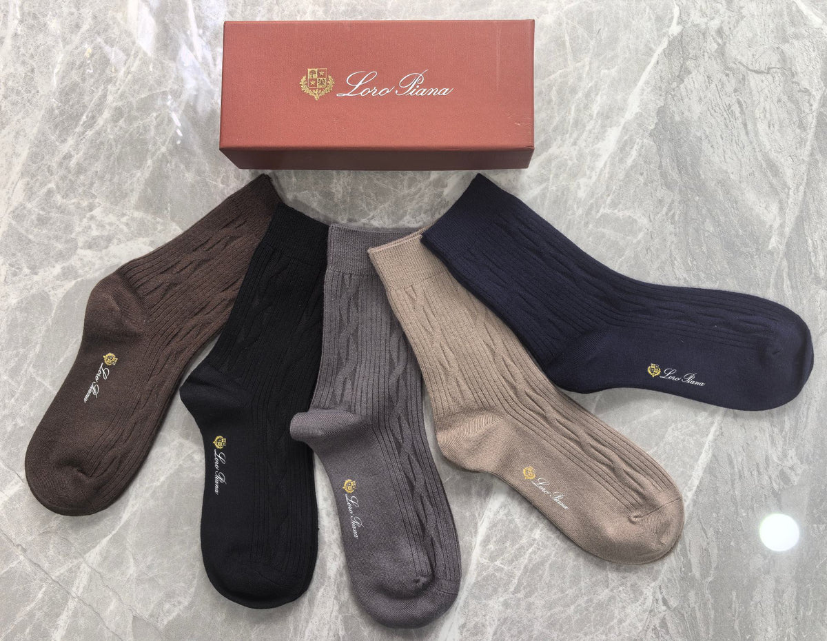 Loro Piana Crest Ribbed Crew Socks - Box of 5 - image 5