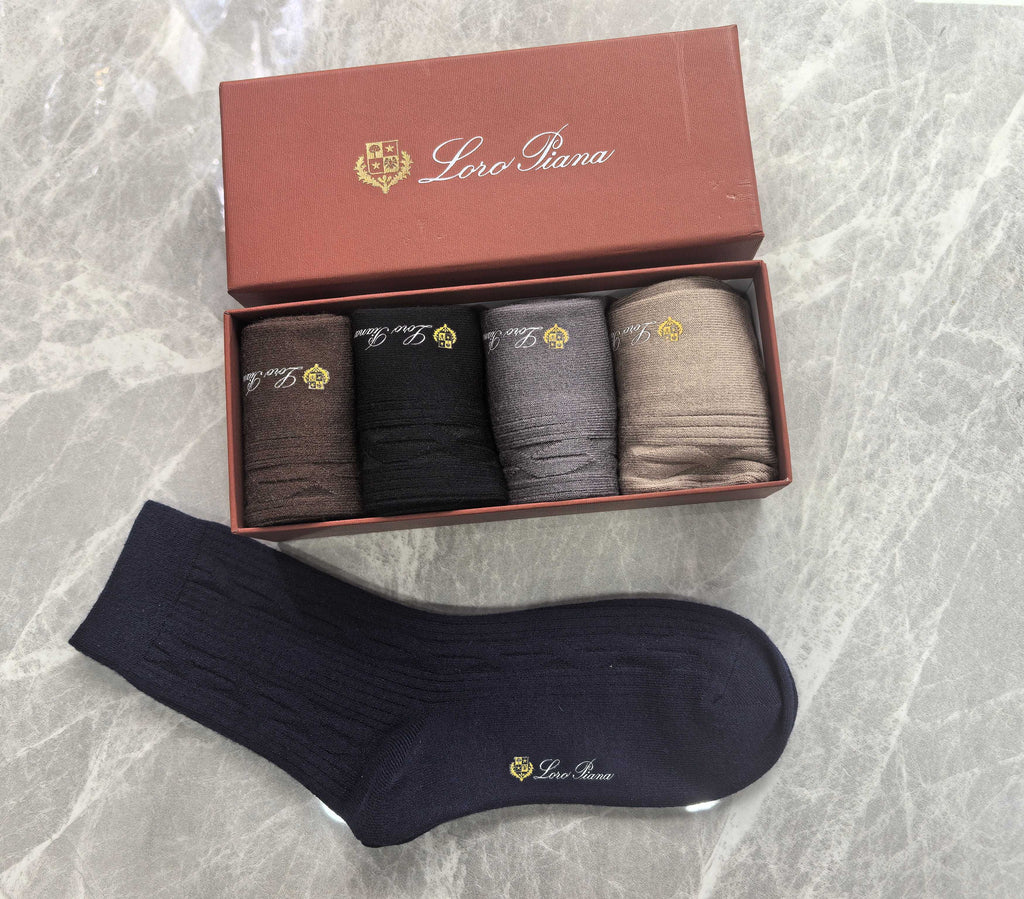 Loro Piana Crest Ribbed Crew Socks - Box of 5 - image 2