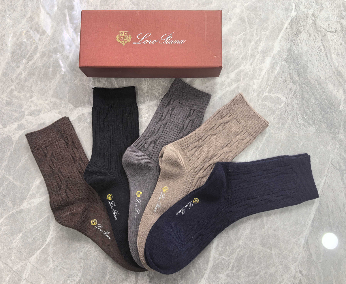 Loro Piana Crest Ribbed Crew Socks - Box of 5 - image 4