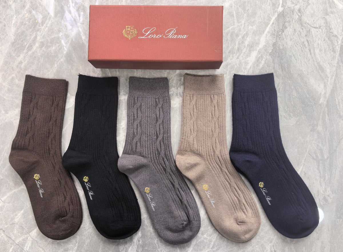 Loro Piana Crest Ribbed Crew Socks - Box of 5 - image 6