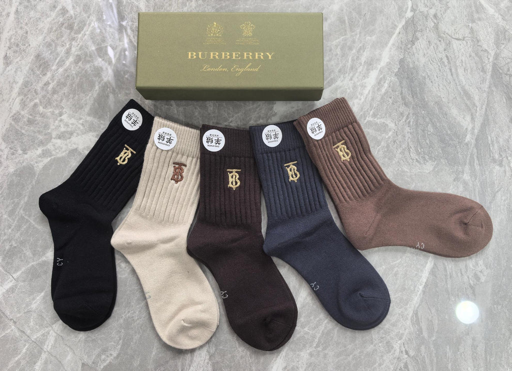 Burberry ribbed gold tb crew socks - view 11