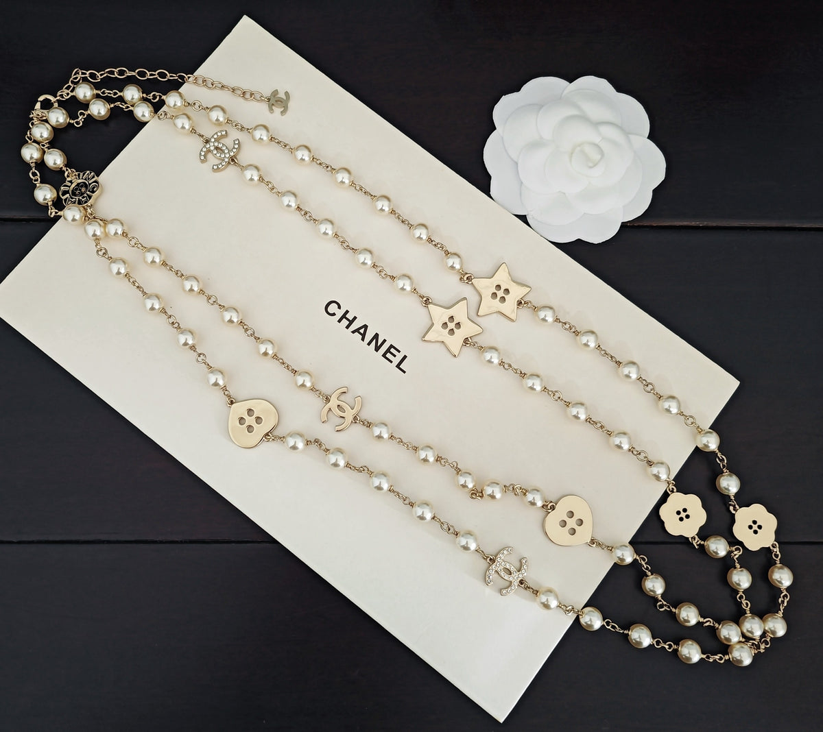 Chanel Button Pearl Necklace - album image 5