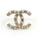 Chanel Pearl Letter Crystal Accent Brooch - album image 1