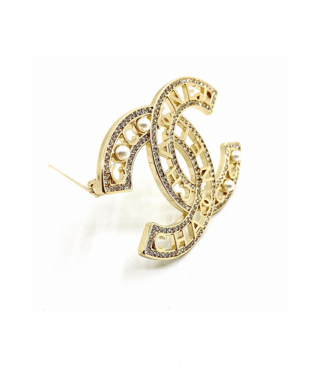 Chanel Pearl Letter Openwork Brooch - album image 4