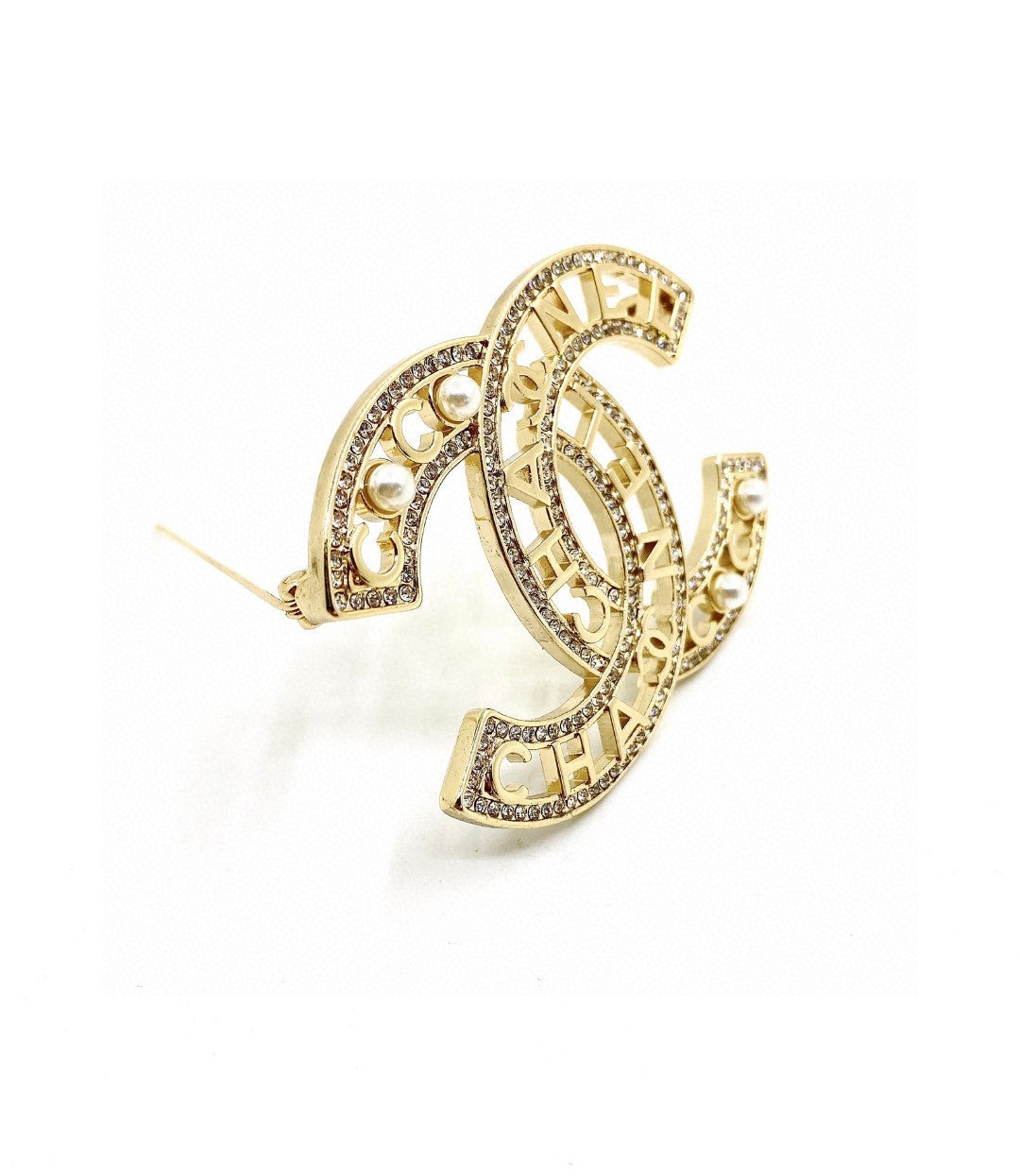 Chanel Pearl Letter Openwork Brooch - album image 4