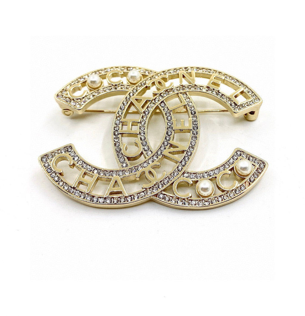 Chanel Pearl Letter Openwork Brooch - album image 5