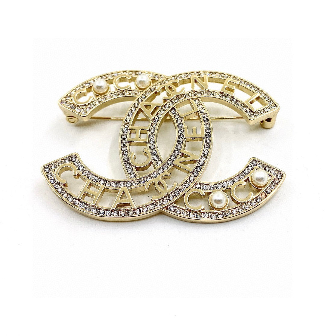 Chanel Pearl Letter Openwork Brooch - album image 5