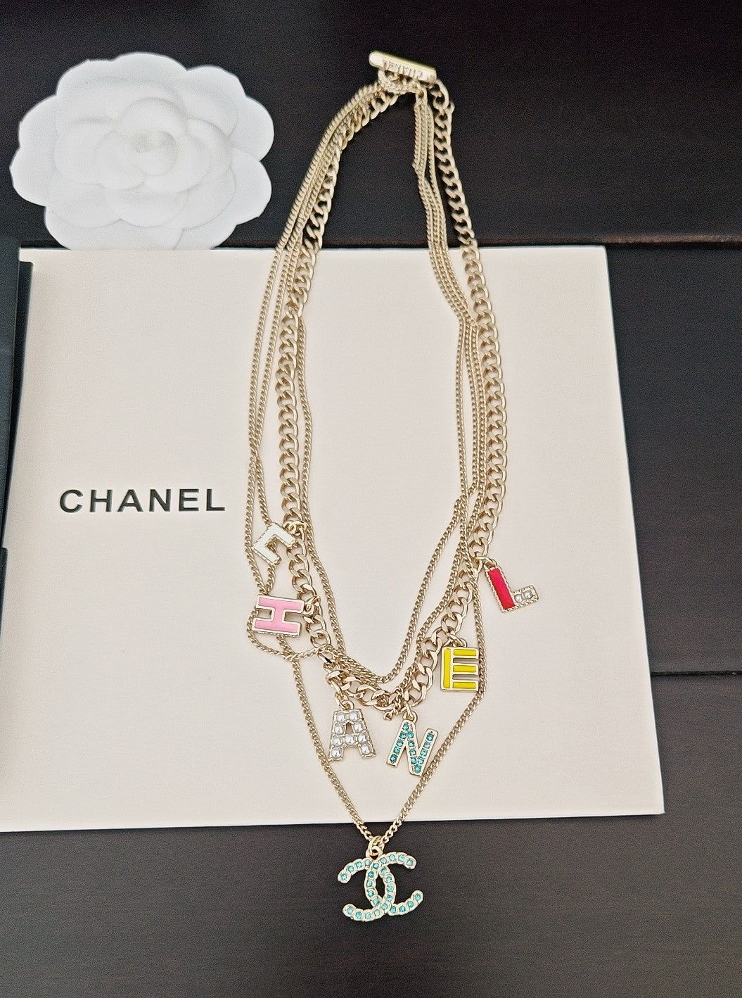 Chanel White Letter Necklace - album image 3