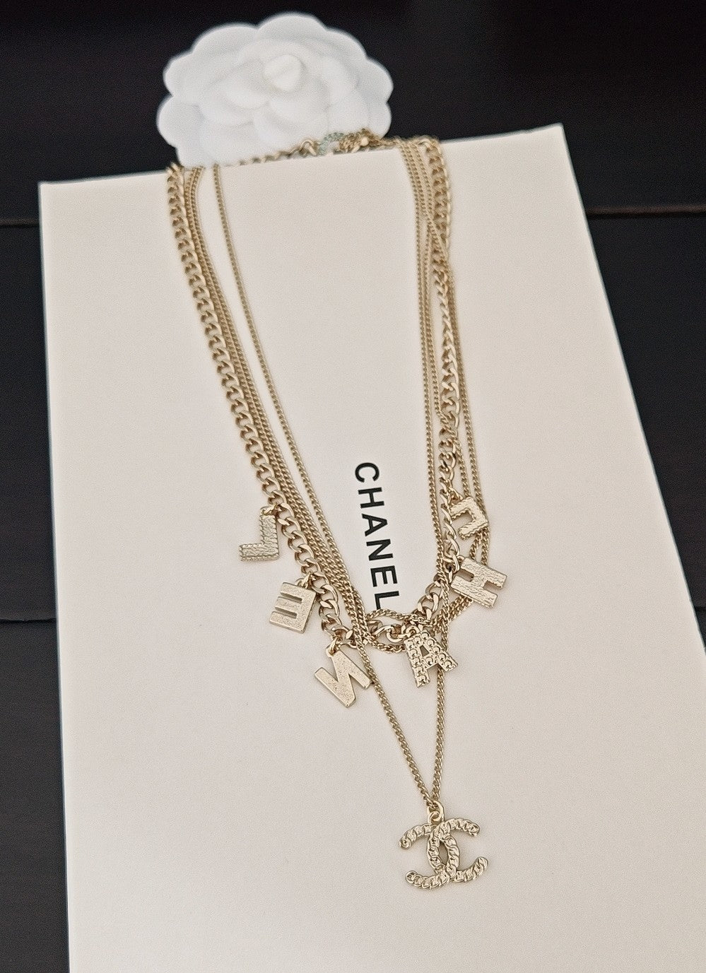 Chanel White Letter Necklace - album image 2