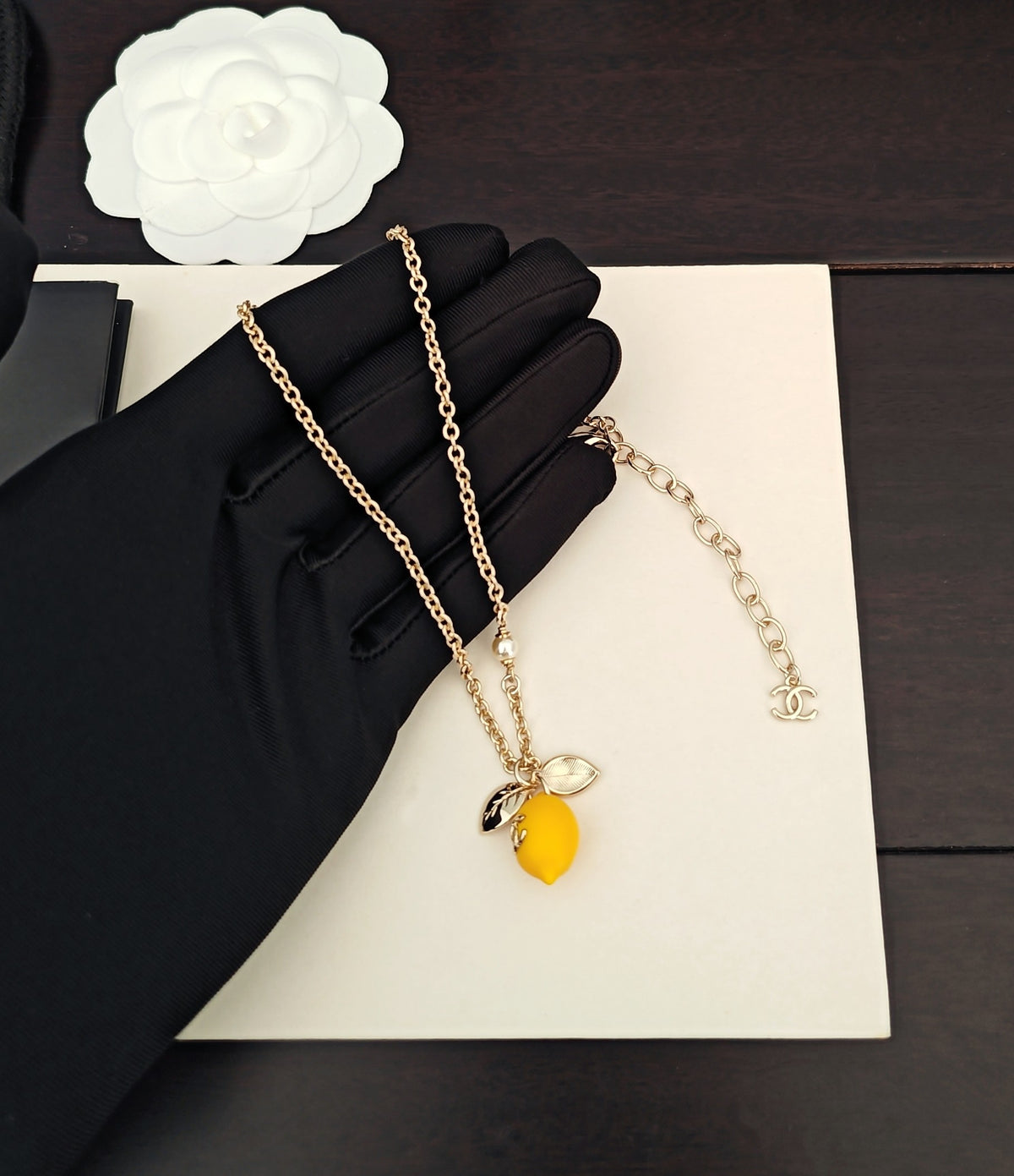Chanel Yellow Round Pendant Necklace - album image 3