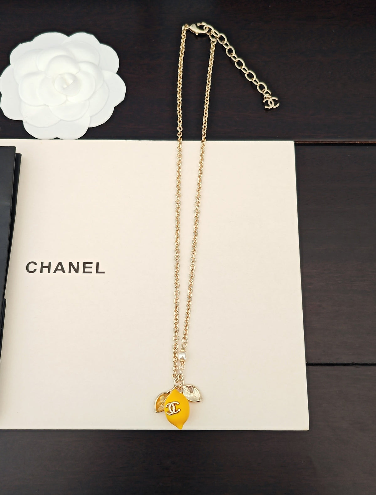 Chanel Yellow Round Pendant Necklace - album image 4