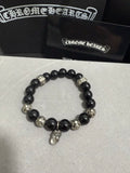 Chrome Hearts Black Bead Oval Charm Bracelet - album image 1