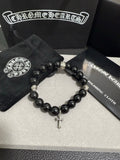 Chrome Hearts Black Bead Long Drop Bracelet - album image 1