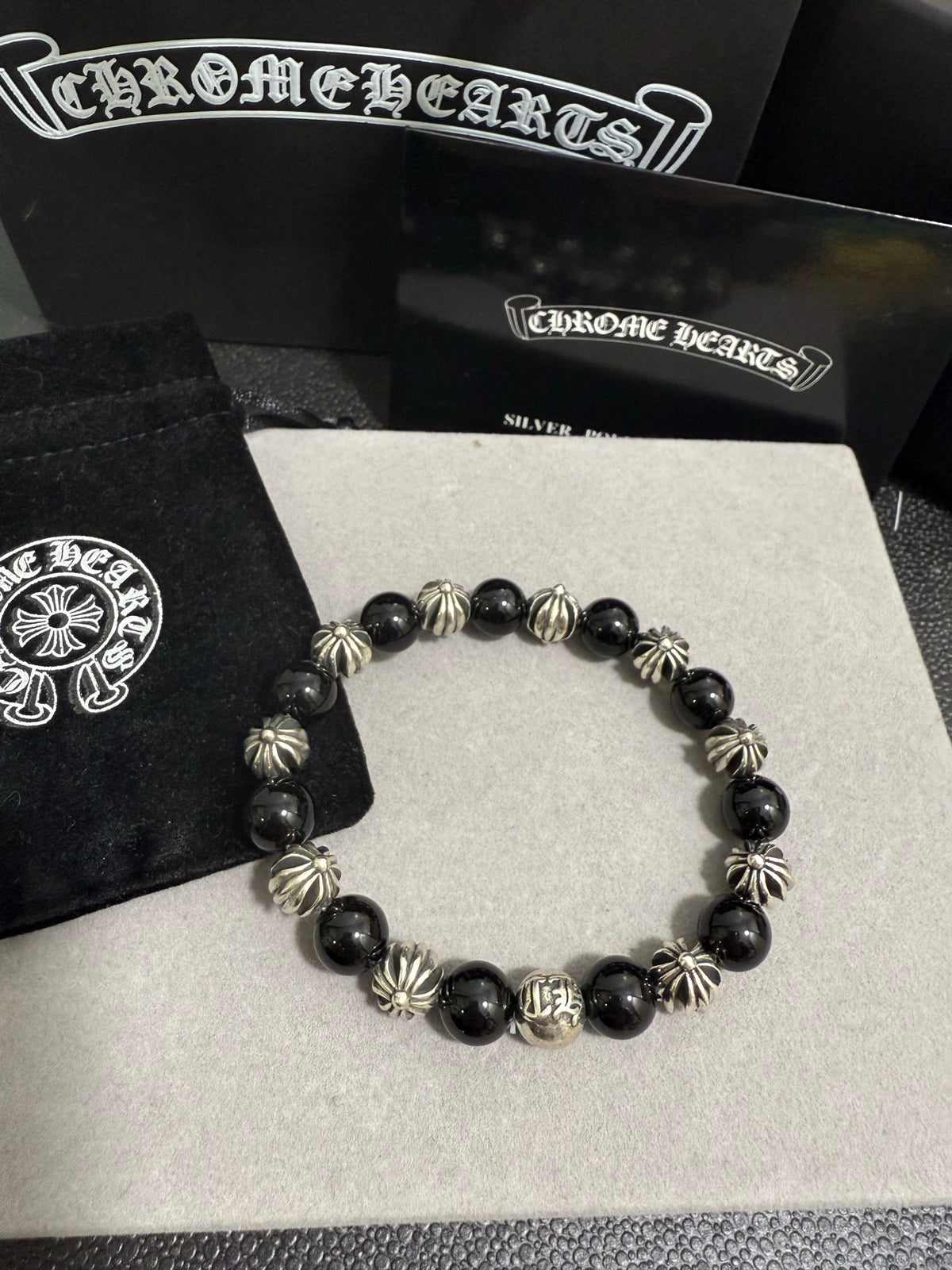 Chrome Hearts Black Bead Multi-Spacer Bracelet - album image 1