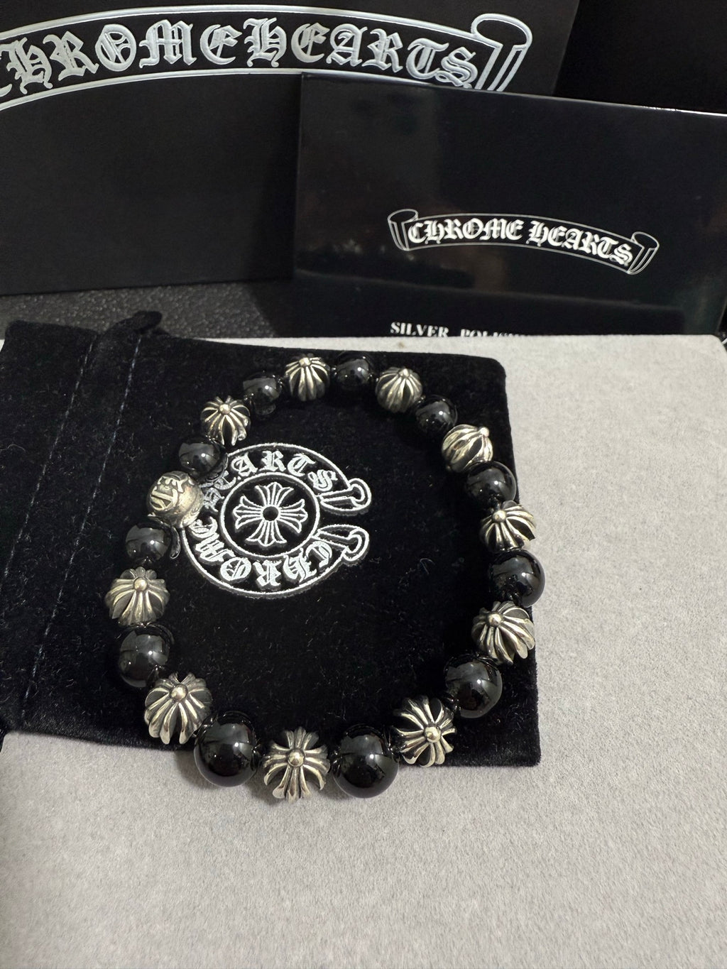 Chrome Hearts Black Bead Multi-Spacer Bracelet - album image 3