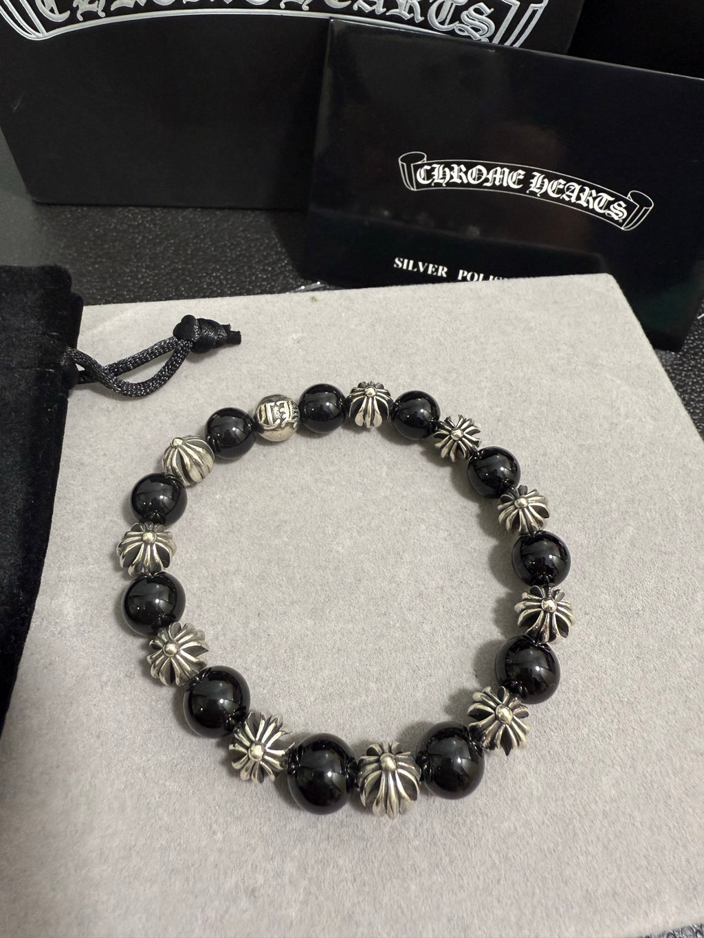 Chrome Hearts Black Bead Multi-Spacer Bracelet - album image 5