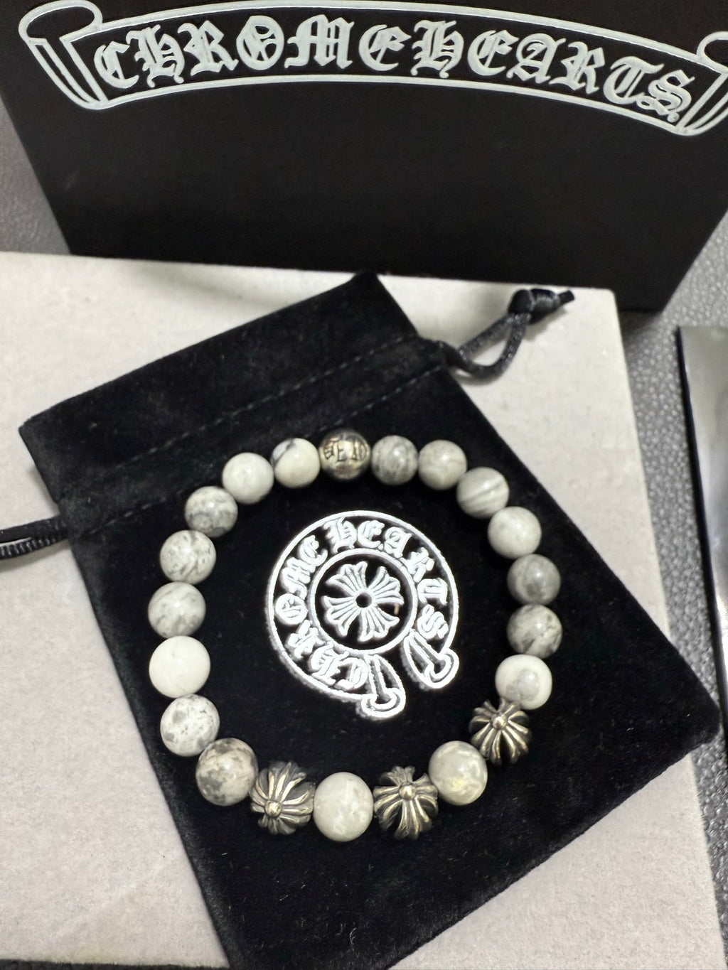 Chrome Hearts Pale Bead Engraved Round Spacer Bracelet - album image 2