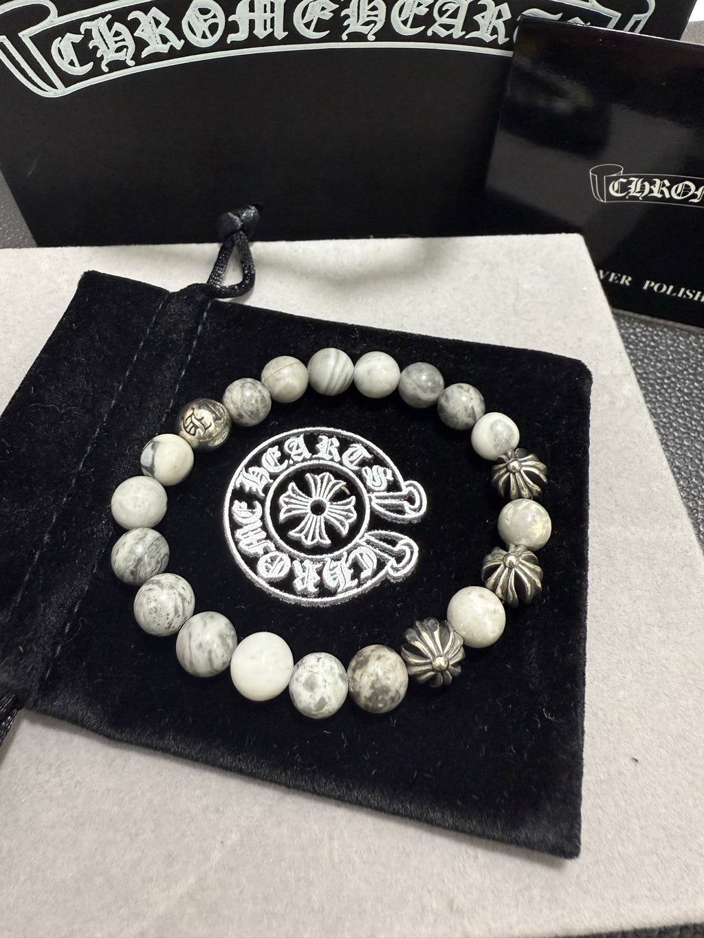 Chrome Hearts Pale Bead Engraved Round Spacer Bracelet - album image 3