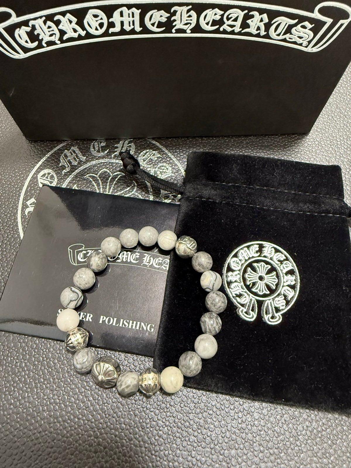 Chrome Hearts Cream Bead Narrow Drop Bracelet - album image 1