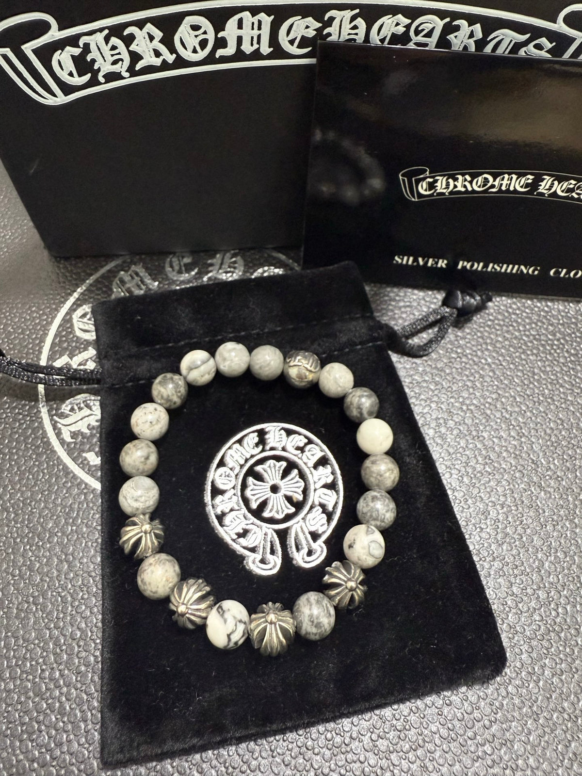 Chrome Hearts Pale Small Bead Round Charm Bracelet - album image 6