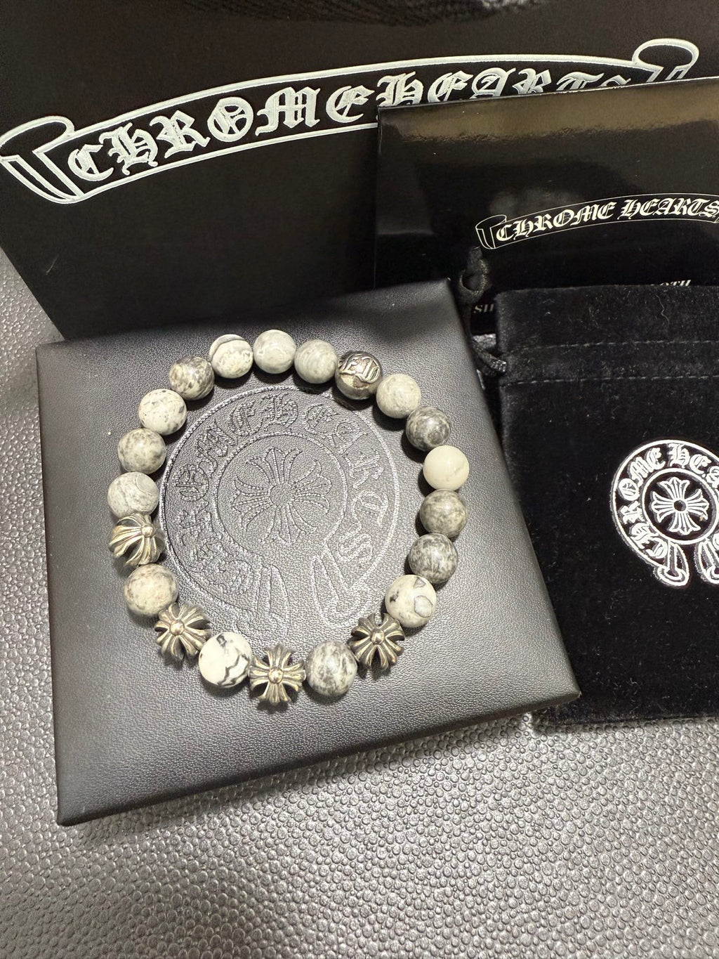 Chrome Hearts Pale Small Bead Round Charm Bracelet - album image 3