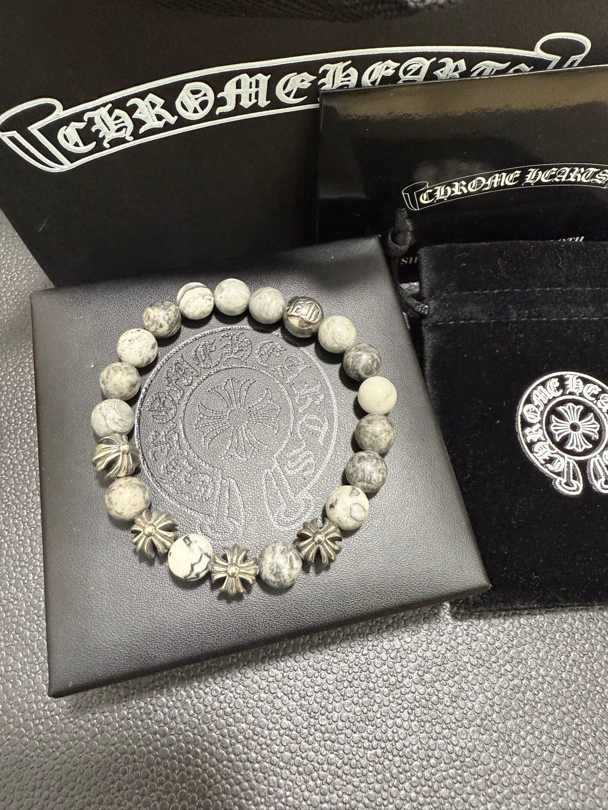 Chrome Hearts Pale Small Bead Round Charm Bracelet - album image 3