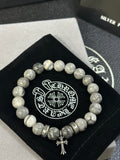 Chrome Hearts White Bead Cross Pendant Bracelet - album image 1