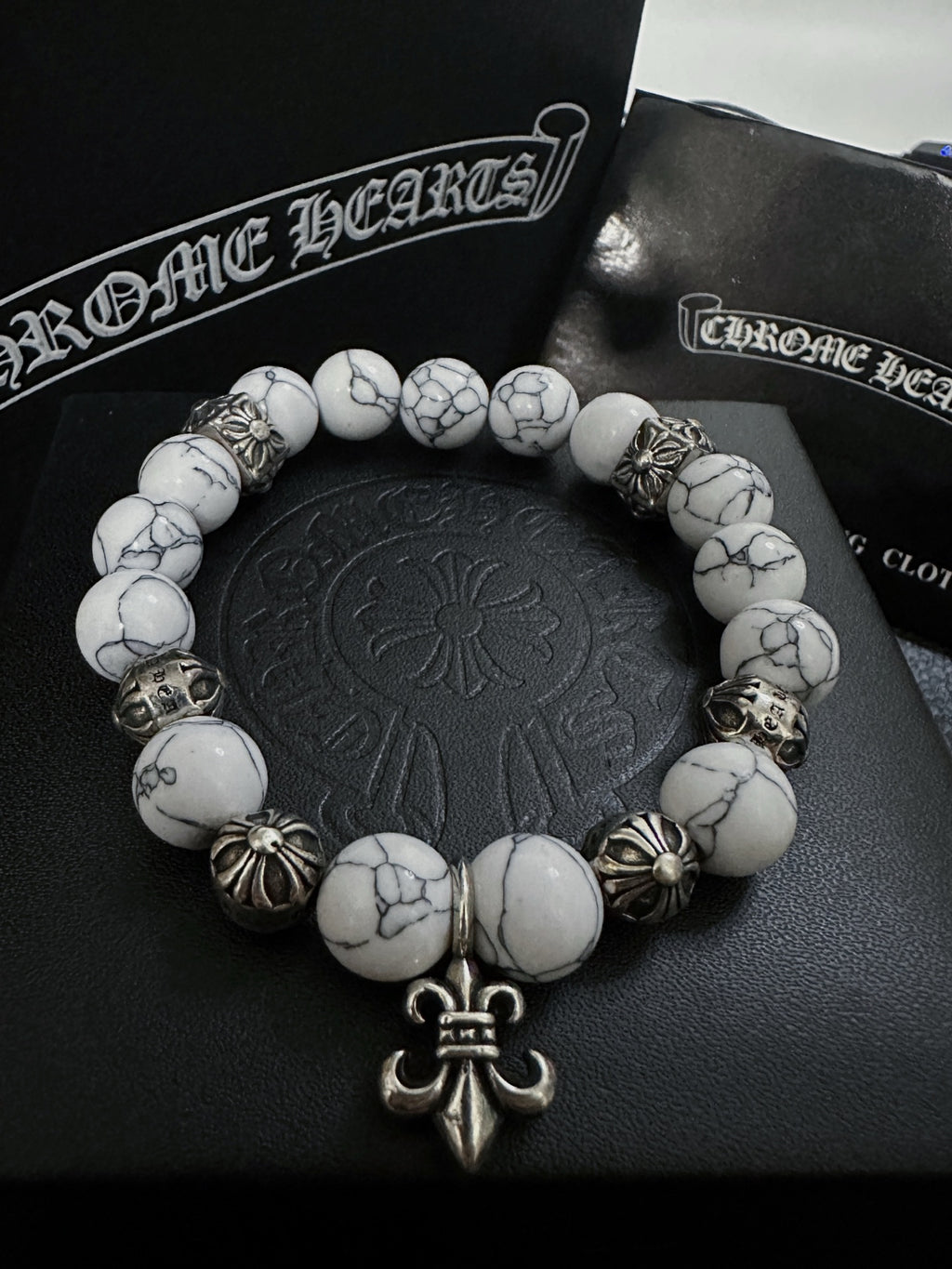 Chrome Hearts White Bead Sculpted Spacer Bracelet - album image 6