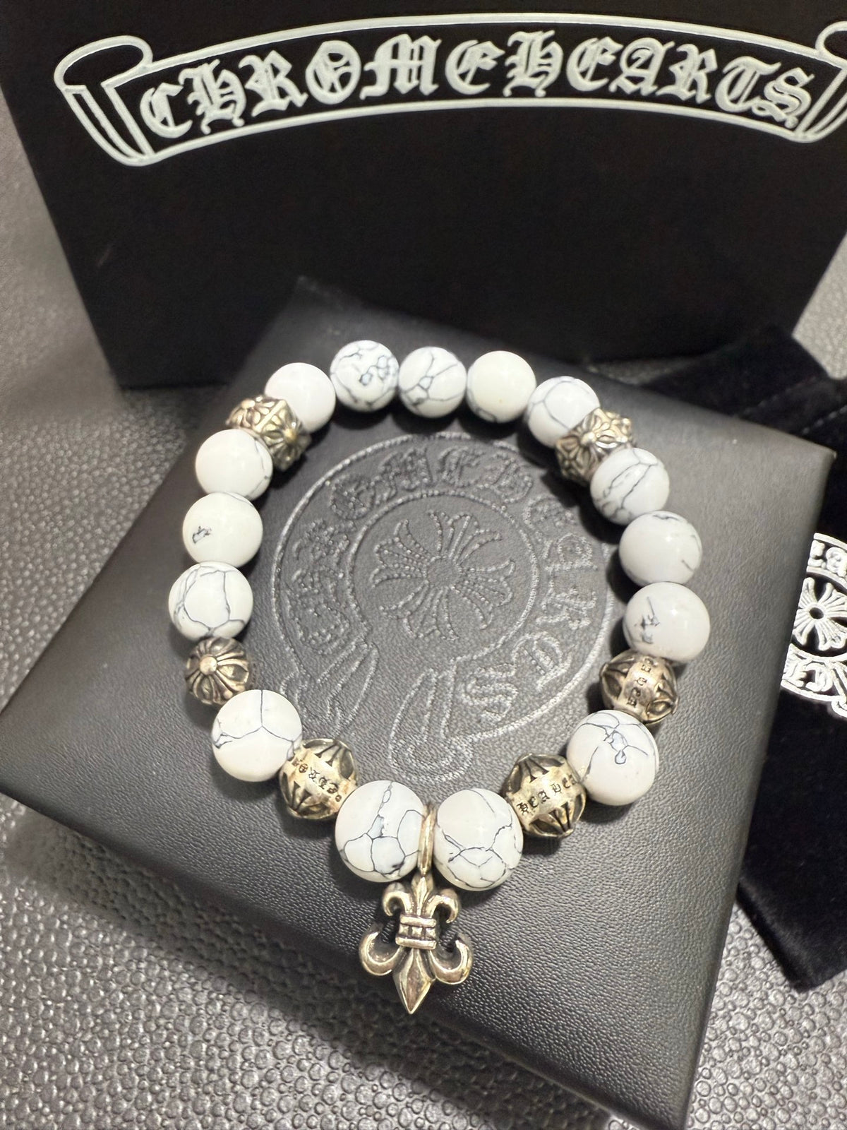 Chrome Hearts White Bead Sculpted Spacer Bracelet - album image 4