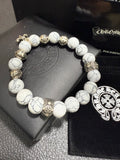 Chrome Hearts White Bead Sculpted Spacer Bracelet - album image 1