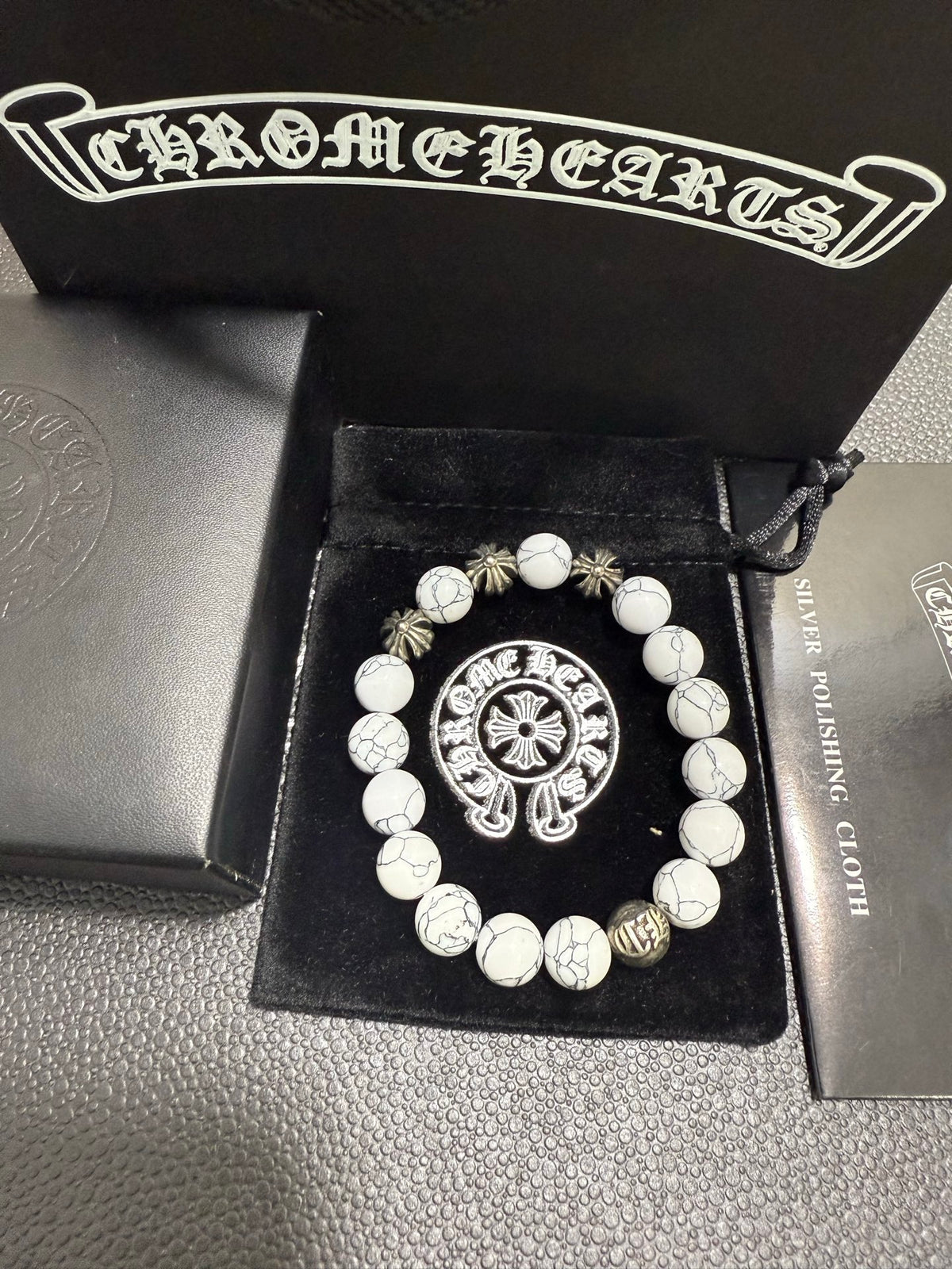 Chrome Hearts Grey Swirl Large Bead Bracelet - album image 4