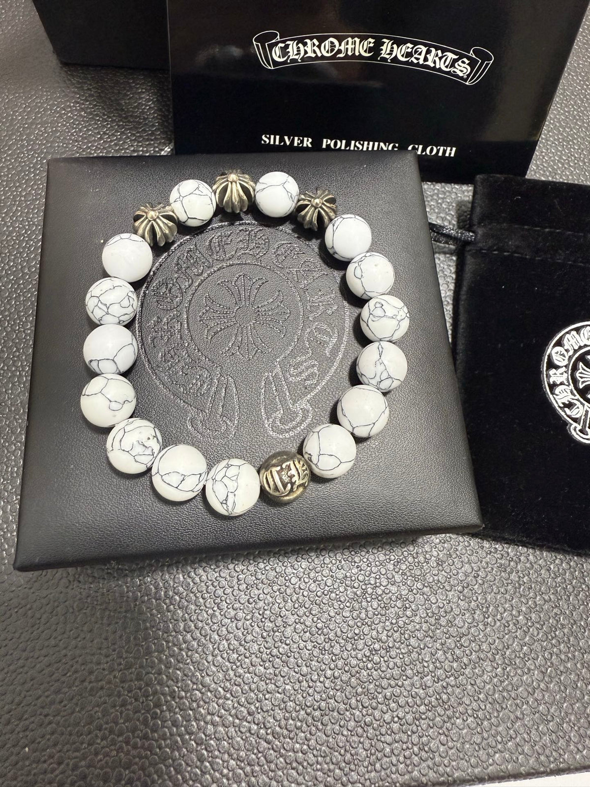 Chrome Hearts Grey Swirl Large Bead Bracelet - album image 5