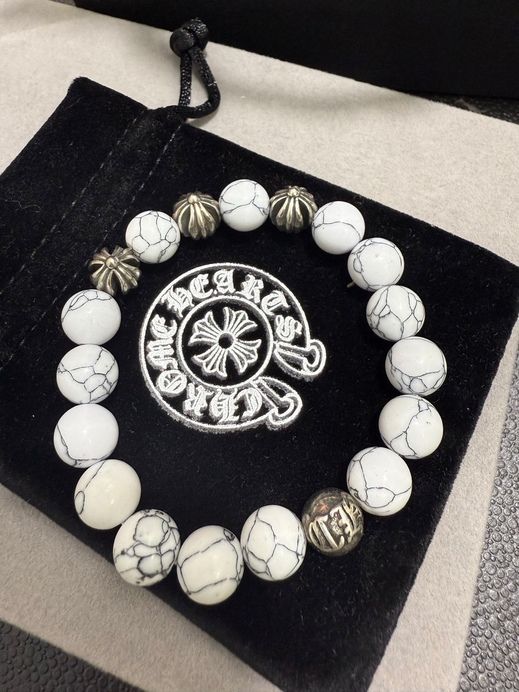 Chrome Hearts Grey Swirl Large Bead Bracelet - album image 3
