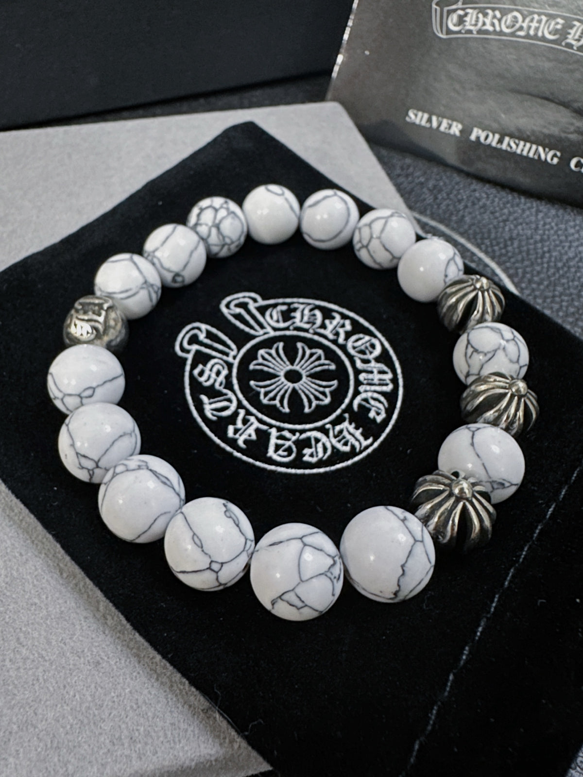 Chrome Hearts Grey Swirl Large Bead Bracelet - album image 1