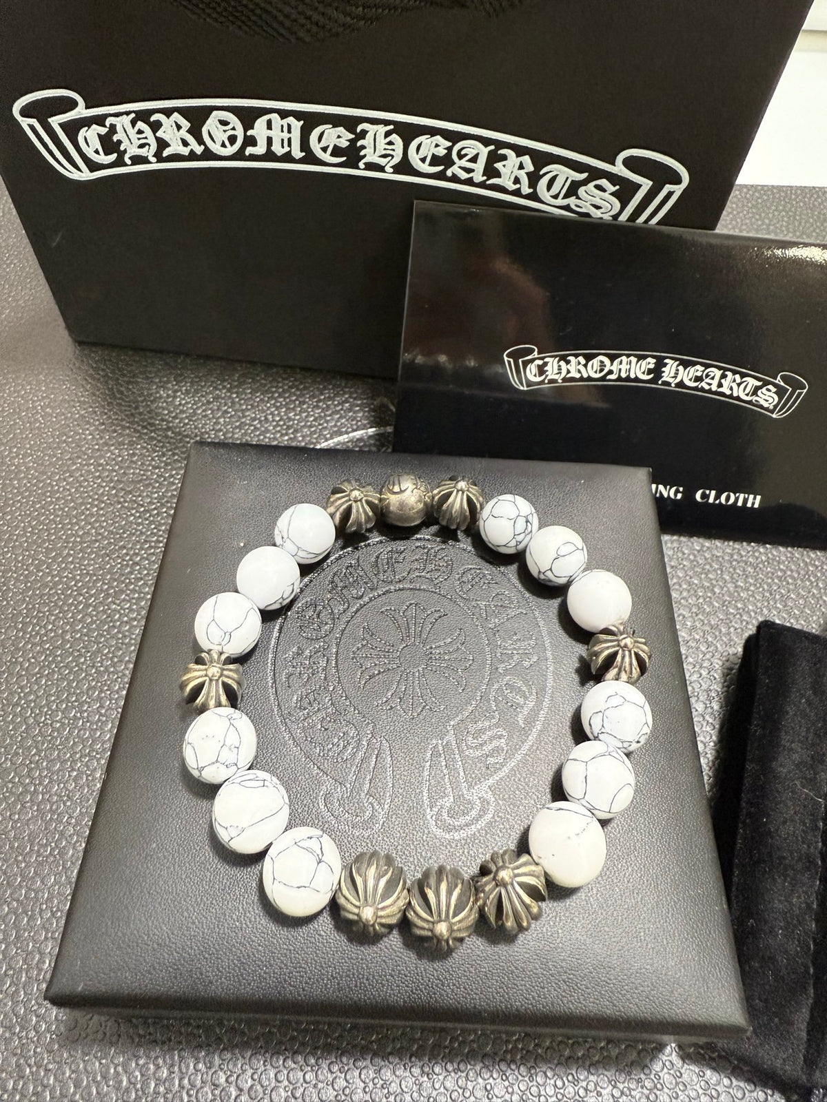 Chrome Hearts Cream Bead Tiny Charm Bracelet - album image 6