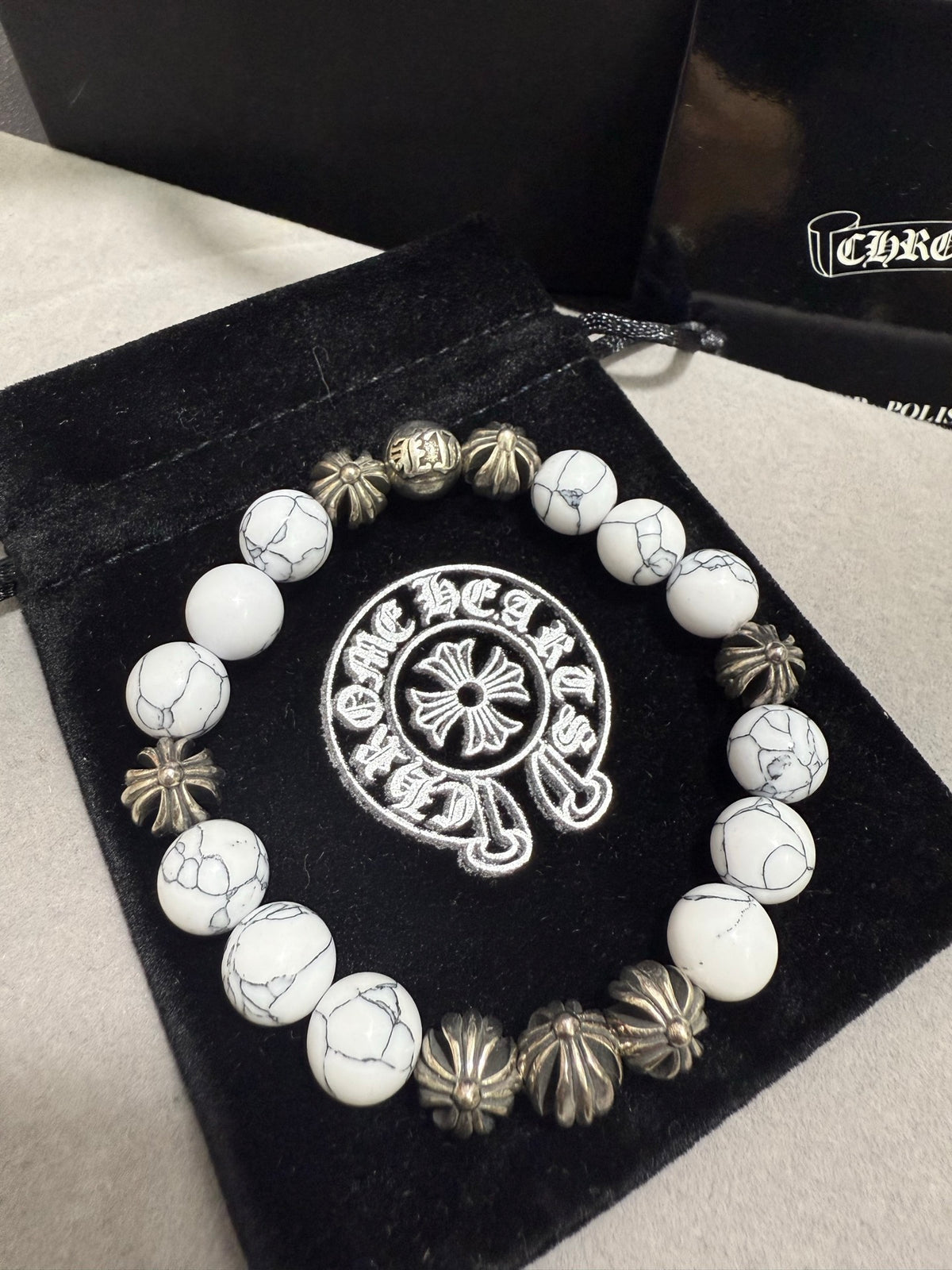 Chrome Hearts Cream Bead Tiny Charm Bracelet - album image 5