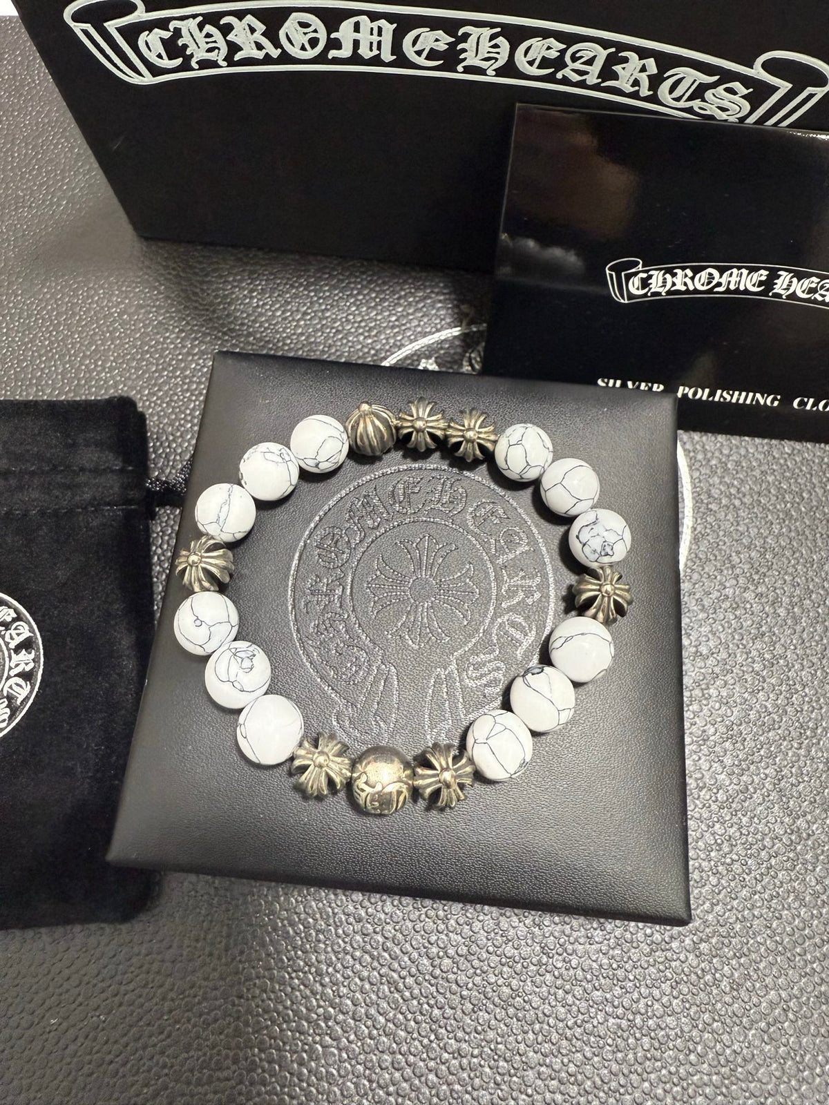 Chrome Hearts Cream Bead Tiny Charm Bracelet - album image 1