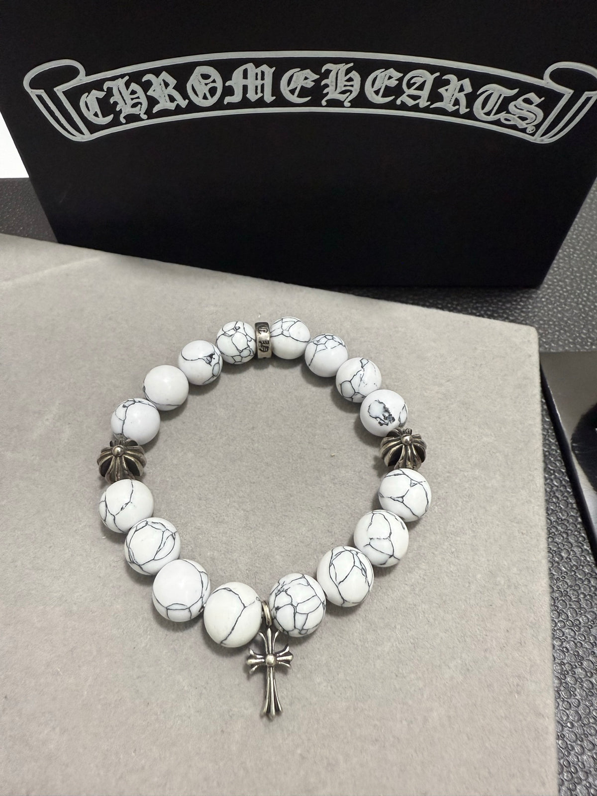 Chrome Hearts Cream Bead Patterned Globe Bracelet - album image 9
